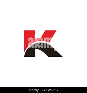 lettre k ombre boucle 3d vecteur de logo simple plat Illustration de Vecteur