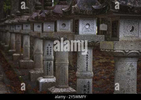 Détails du cimetière Okuno-in u Okunoin en automne Banque D'Images