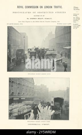 Commission royale sur le trafic londonien. Commercial St Whitechapel Spitalfields 1906 Banque D'Images