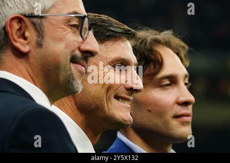 Javier Zanetti (FC Inter) lors du championnat italien Serie A match de football entre le FC Internazionale et l'AC Milan le 22 septembre 2024 au stade San Siro de Milan, Italie. Crédit : Luca Rossini/E-Mage/Alamy Live News Banque D'Images