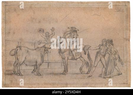 Antonio Carnicero / scène Bullfight. CA. 1790. Crayon sur papier verdoyant. Musée : Museo del Prado, Madrid, España. Banque D'Images