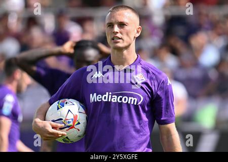 Albert Gudmundsson, attaquant de l'ACF Fiorentina, lors de l'ACF Fiorentina vs SS Lazio, match de football italien Serie A à Florence, Italie, le 22 septembre 2024 Banque D'Images