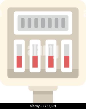 Icône de conception plate simple d'un compteur électrique avec quatre barres indiquant les niveaux de consommation d'énergie Illustration de Vecteur