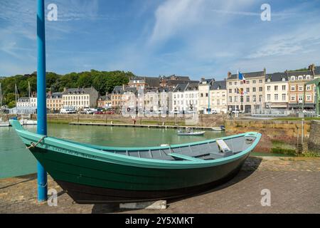 Le picturqsue ville française de Saint-Valery-en-Caux, Normandie, France Banque D'Images