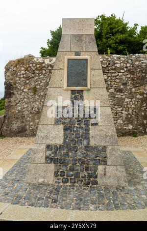 Mémorial en hommage aux marins Terre-Novas, Chapelle notre-Dame-du-Salut, Cap Fagnet, Fécamp, Seine-maritime, Normandie, France Banque D'Images