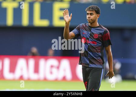 Lamine Yamal du FC Barcelone lors de la ligue espagnole, la Liga EA Sports, match de football joué entre Villarreal CF et le FC Barcelone au stade la Ceramica le 22 septembre 2024, à Valence, en Espagne. Photo Ivan Terron / SpainDPPI / DPPI Banque D'Images