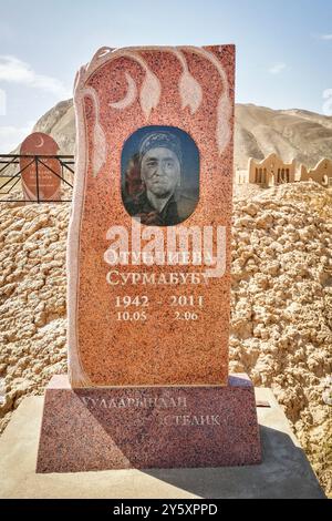 Kirghizistan, environs de Naryn, cimetière local Banque D'Images