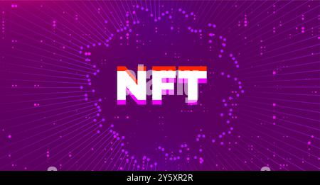 Illustration vectorielle NFT de jeton non fongible Illustration de Vecteur