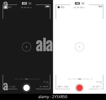 Superposition de caméra vidéo du téléphone sur noir Illustration de Vecteur