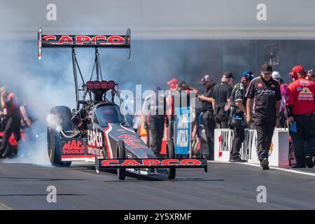 Concord, Caroline du Nord, États-Unis. 22 septembre 2024. STEVE TORRENCE (États-Unis) de Kilgore, Texas fait une course à Zmax Dragway pendant les Carolina Nationals à Concord, NC. (Crédit image : © Walter G. Arce Sr./ASP via ZUMA Press Wire) USAGE ÉDITORIAL SEULEMENT! Non destiné à UN USAGE commercial ! Banque D'Images