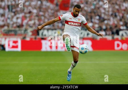 Stuttgart, Allemagne. 22 septembre 2024. GER, Stuttgart, 1. Bundesliga, football, VfB Stuttgart - Borussia Dortmund, MHPArena, 22 septembre 2024, match de championnat, 4e journée, hommes, saison 2024/25 Josha Vagnoman (VFB Stuttgart, 4) crédit : HMB Media/Alamy Live News Banque D'Images