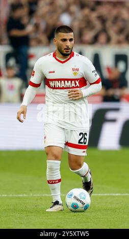 Stuttgart, Allemagne. 22 septembre 2024. GER, Stuttgart, 1. Bundesliga, football, VfB Stuttgart - Borussia Dortmund, MHPArena, 22 septembre 2024, match de championnat, 4e journée, hommes, saison 2024/25 Deniz Undav (VFB Stuttgart, 26) crédit : HMB Media/Alamy Live News Banque D'Images