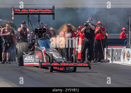 Concord, Caroline du Nord, États-Unis. 22 septembre 2024. STEVE TORRENCE (États-Unis) de Kilgore, Texas fait une course à Zmax Dragway pendant les Carolina Nationals à Concord, NC. (Crédit image : © Walter G. Arce Sr./ASP via ZUMA Press Wire) USAGE ÉDITORIAL SEULEMENT! Non destiné à UN USAGE commercial ! Banque D'Images