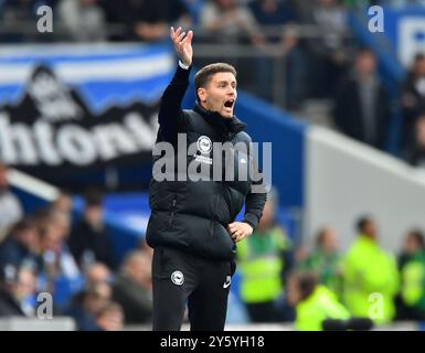 Directeur de Brighton & Hove Albion Fabian Hurzeler - Brighton & Hove Albion v Nottingham Forest, premier League, Amex Stadium, Brighton, Royaume-Uni - 22 septembre 2024 usage éditorial exclusif - des restrictions de DataCo s'appliquent Banque D'Images