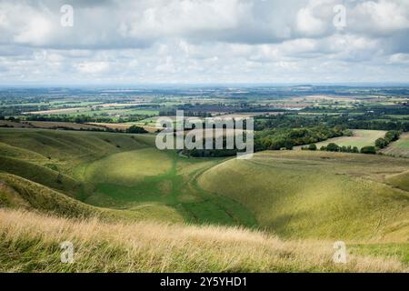 Le mangeur de White Horse Hill, Uffington. Oxfordshire, Royaume-Uni. Banque D'Images