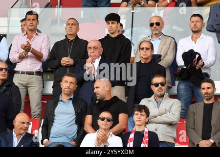 Monza, Italie. 22 septembre 2024. Adriano Galliani, PDG d'AC Monza, lors du cinquième match de football Serie A entre Monza et Bologne, au stade U-Power de Monza, Italie - dimanche 22 septembre 2024. Sport - Soccer (photo AC Monza/LaPresse par Studio Buzzi) crédit : LaPresse/Alamy Live News Banque D'Images