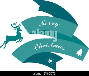 Bannière de joyeux noël avec des ornements de noël sur un fond blanc Illustration de Vecteur