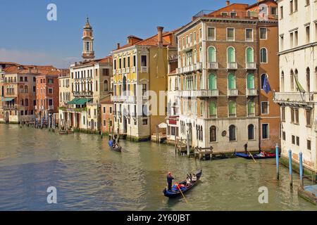 Venise, Grand canal Italie gondoles Banque D'Images