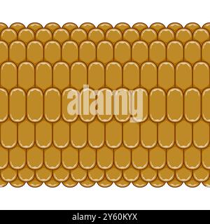 Modèle horizontal sans couture avec texture d'épi de maïs, maïs. Fond vectoriel de couleur. Illustration de Vecteur