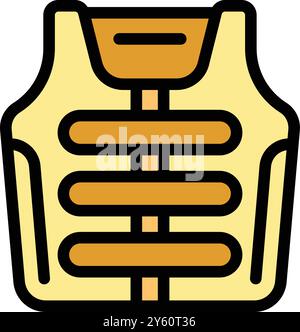 Icône de style de dessin animé d'un gilet de sauvetage conçu pour la sécurité sur la surface de l'eau Illustration de Vecteur