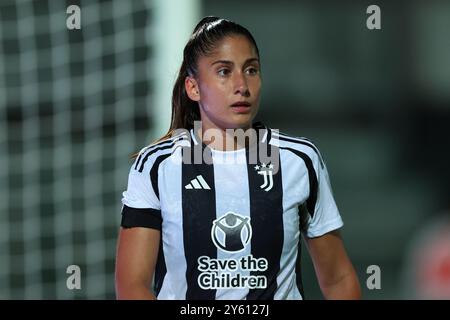Biella, Italie. 18 septembre 2024. Chiara Beccari de la Juventus lors du match de l'UEFA Womens Champions League au Stadio Comunale Vittorio Pozzo Lamarmora, Biela. Le crédit photo devrait se lire : Jonathan Moscrop/Sportimage crédit : Sportimage Ltd/Alamy Live News Banque D'Images