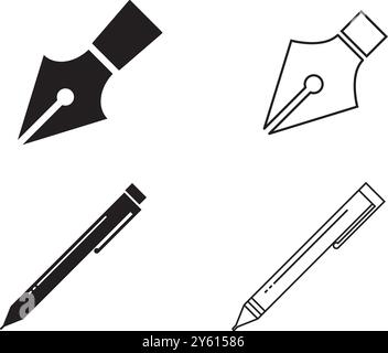 conception de logo d'illustration vectorielle d'icône de stylo Illustration de Vecteur