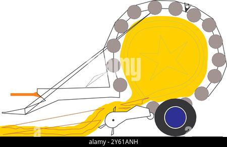 Presse à balles - illustration de conception vectorielle ronde de chambre Illustration de Vecteur