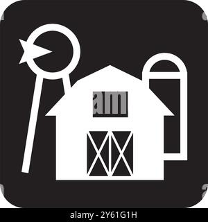 Farm Symbol Vector Barn Glyph icône illustration de conception vectorielle Illustration de Vecteur