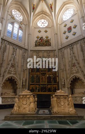 La cathédrale de Tolède, également connue sous le nom de cathédrale primitive de Sainte-Marie de Tolède, est située dans le centre de l'Espagne. Banque D'Images