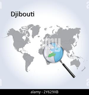 Djibouti carte agrandie et drapeau, Djibouti cartes agrandies, Art vectoriel Illustration de Vecteur