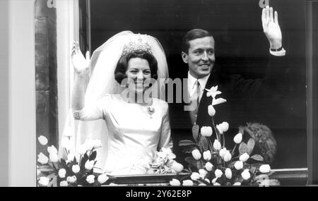 La princesse Beatrix des pays-Bas épouse le prince Claus des pays-Bas Baron von Amsberg. 10 mars 1966 Amsterdam Banque D'Images