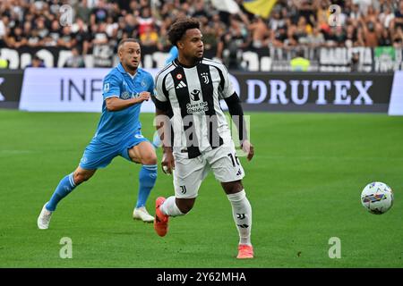 Turin, Italie. 21 septembre 2024. Italie, 29 mars 2024 : Weston McKennie pendant le championnat italien Serie A 2023-2024 match de football entre la Juventus et Napoli au stade Allianz, Italie (Felice de Martino/SPP) crédit : SPP Sport Press photo. /Alamy Live News Banque D'Images