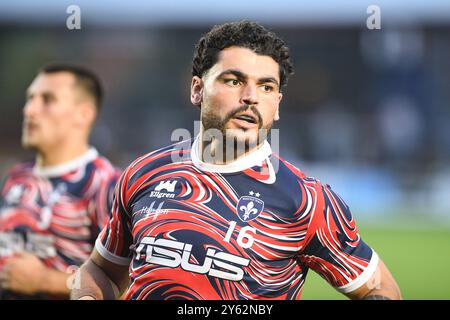 Wakefield, Angleterre. 21 septembre 2024 - Mathieu Cozza de Wakefield Trinity. Rugby League Betfred Championship, Wakefield Trinity vs Barrow Raiders au DIY Kitchens Stadium, Wakefield, Royaume-Uni Dean Williams Banque D'Images