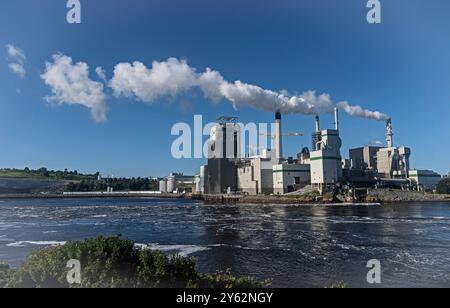 Irving Pulp and Paper Limited, anciennement Irving Pulp Mill, Reversing Falls, est une entreprise privée située à l'ouest de Saint John, au Nouveau-Brunswick, en Canad Banque D'Images