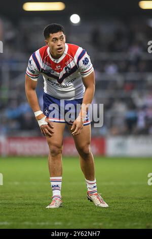 Wakefield, Angleterre. 21 septembre 2024 - Isiah Vagana de Wakefield Trinity. Rugby League Betfred Championship, Wakefield Trinity vs Barrow Raiders au DIY Kitchens Stadium, Wakefield, Royaume-Uni Dean Williams Banque D'Images