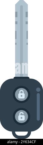 Clé de voiture moderne avec système de verrouillage de télécommande est isolé sur fond blanc Illustration de Vecteur