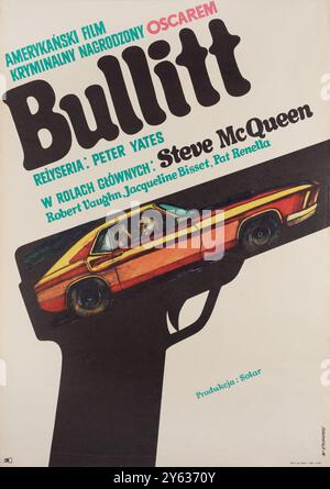 Affiche de film 'Bullitt' de Peter Yates. Musée : COLLECTION PRIVÉE. Auteur : Marian Stachurski. Banque D'Images