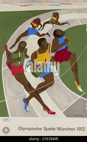 Jeux olympiques d'été de 1972 à Munich. Musée : COLLECTION PRIVÉE. Auteur : Jacob Lawrence. Banque D'Images