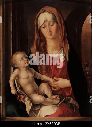 Vierge et enfant. Musée : Fondazione Magnani Rocca, Mamiano di Traversetolo. Auteur : Albrecht Dürer. Banque D'Images