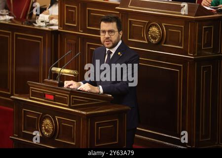 Madrid, 19/10/2023. Palais du Sénat. Comparution des différents présidents régionaux devant la Commission générale des Communautés autonomes du Sénat dans le cadre d'un débat sur l'application effective des principes d'égalité devant la loi de tous les Espagnols. Pere Aragonés, Alfonso Rueda, Juanma Moreno, Mañueco, Marga Prohens, Juan Espadas, Fernandez Vara... Photo : Jaime García. ARCHDC. Crédit : album / Archivo ABC / Jaime García Banque D'Images