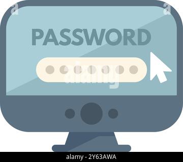 Écran d'ordinateur affichant un champ de mot de passe, représentant la sécurité en ligne et la protection des données Illustration de Vecteur