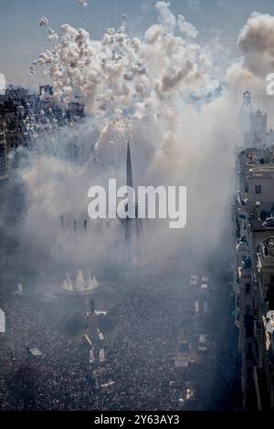 Valence, 19/03/2014. Dernier Mascletá des Fallas. Photo : Mikel Ponce. Archdc. Crédit : album / Archivo ABC / Mikel Ponce Banque D'Images