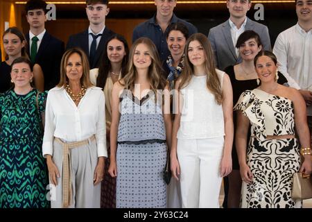 Madrid, 19/06/2024. La princesse des Asturies, Leonor, et l’Infante Sofía assistent à une rencontre de jeunes. Photo : Ángel de Antonio. ARCHDC. Crédit : album / Archivo ABC / Ángel de Antonio Banque D'Images