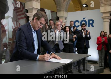 Córdoba, 08/03/2024. Feijóo clôture la présentation de la Déclaration de Córdoba. Photo : Rafael Carmona. ARCHOR. Crédit : album / Archivo ABC / Rafael Carmona Banque D'Images