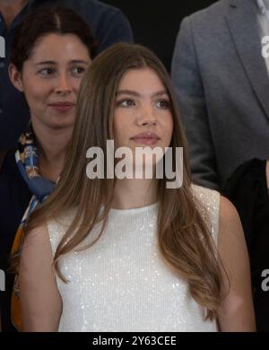 Madrid, 19/06/2024. La princesse des Asturies, Leonor, et l’Infante Sofía assistent à une rencontre de jeunes. Photo : Ángel de Antonio. ARCHDC. Crédit : album / Archivo ABC / Ángel de Antonio Banque D'Images