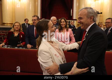 Madrid, 19/10/2023. Palais du Sénat. Comparution des différents présidents régionaux devant la Commission générale des Communautés autonomes du Sénat dans le cadre d'un débat sur l'application effective des principes d'égalité devant la loi de tous les Espagnols. Pere Aragonés, Alfonso Rueda, Juanma Moreno, Mañueco, Marga Prohens, Juan Espadas, Fernandez Vara... Photo : Jaime García. ARCHDC. Crédit : album / Archivo ABC / Jaime García Banque D'Images