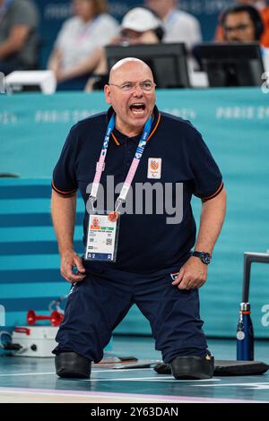 L’entraîneur-chef des pays-Bas Gertjan van der Linden lors du match pour la médaille d’or féminin en basketball en fauteuil roulant opposant les États-Unis et les pays-Bas i. Banque D'Images