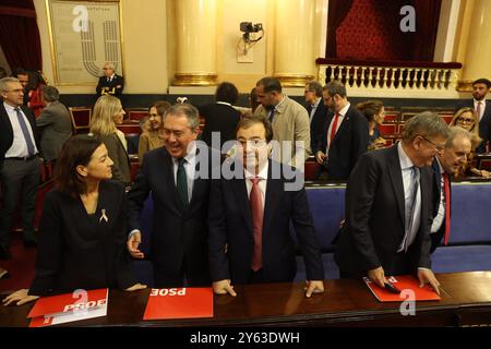 Madrid, 19/10/2023. Palais du Sénat. Comparution des différents présidents régionaux devant la Commission générale des Communautés autonomes du Sénat dans le cadre d'un débat sur l'application effective des principes d'égalité devant la loi de tous les Espagnols. Pere Aragonés, Alfonso Rueda, Juanma Moreno, Mañueco, Marga Prohens, Juan Espadas, Fernandez Vara... Photo : Jaime García. ARCHDC. Crédit : album / Archivo ABC / Jaime García Banque D'Images