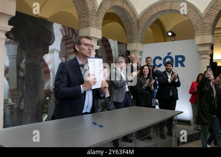 Córdoba, 08/03/2024. Feijóo clôture la présentation de la Déclaration de Córdoba. Photo : Rafael Carmona. ARCHOR. Crédit : album / Archivo ABC / Rafael Carmona Banque D'Images