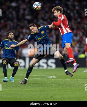 Madrid, 23/02/2022. Ligue des champions. Match joué au Wanda entre l'Atlético de Madrid et Manchester United, avec un match nul de 1-1. Dans l'image, Griezmann. Photo : Ignacio Gil. ARCHDC. Crédit : album / Archivo ABC / Ignacio Gil Banque D'Images